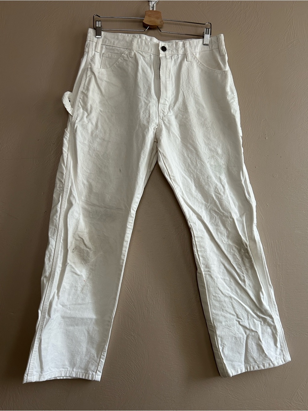 Vintage 90’s Dickies Collab W/ Sherwin Williams White Carpenter-Work Pants. Med.